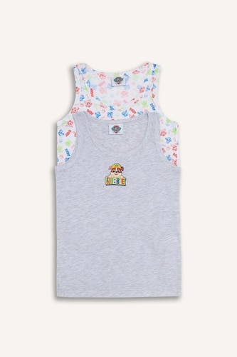 Young Boys - Teen Boys Grey Melange Boy Paw Patrol Animal Print 2 Piece Undershirts