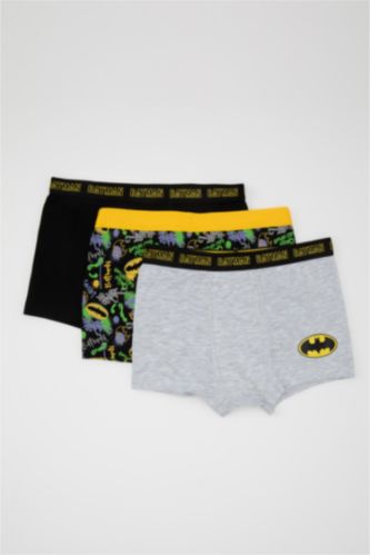 BOYS & TEENS Black Boy 3 piece Batman Licence Printed Boxer