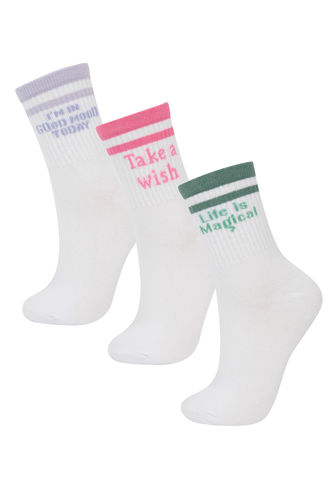 Girl 3 Piece Cotton Long Socks
