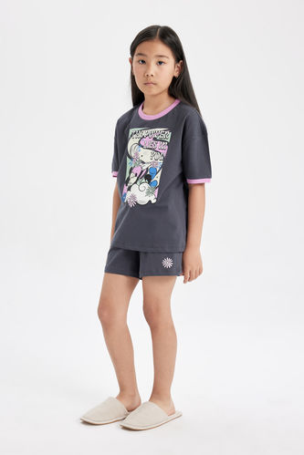 Kız Çocuk Disney Mickey & Minnie Kısa Kollu Şortlu Pijama Takımı