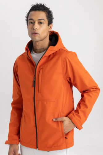 DeFactoFit Softshell Mont Su İtici Rüzgar Geçirmez Kapüşonlu Fermuarlı Cepli
