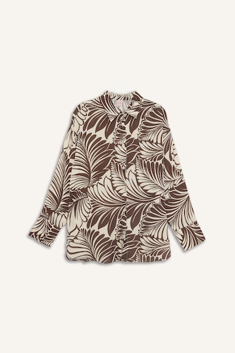 Regular Fit Paisley Patterned Viscose Beach Shirt