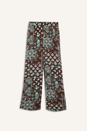 Regular Fit Paisley Patterned Viscose Beach Shirt