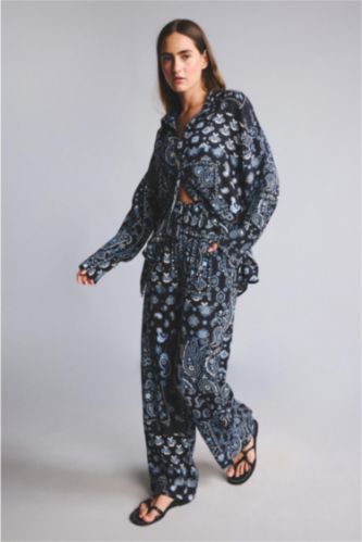Woman NAVY Regular Fit Paisley Patterned Viscose Beachwear