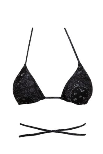 Regular Fit Şal Desenli Bikini Üstü-Fall in Love