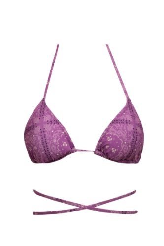 Regular Fit Şal Desenli Bikini Üstü-Fall in Love