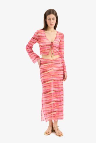 Gradient Tulle Maxi Beach Skirt