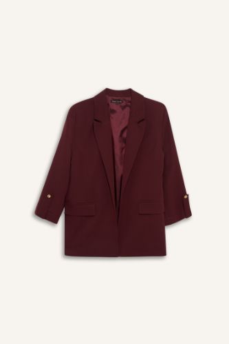 Loose Fit Ceket Yaka Basic Blazer Ceket