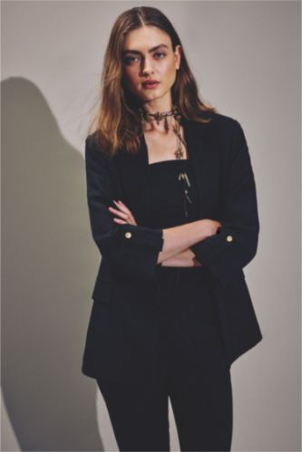 نساء أسود Oversize Fit Blazer