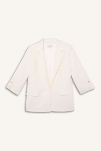 Women Ecru Oversize Fit Blazer