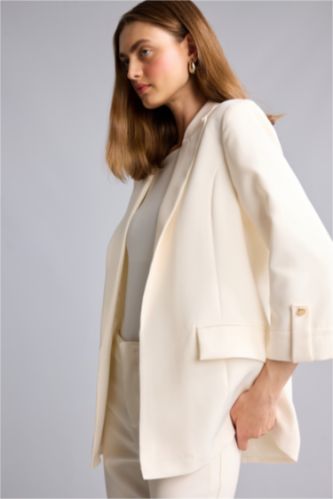 Women White Oversize Fit Blazer