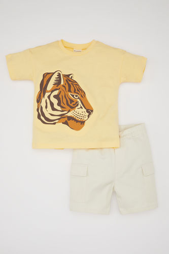 Baby Boy Tiger Printed T-Shirt Shorts 2 Piece Set