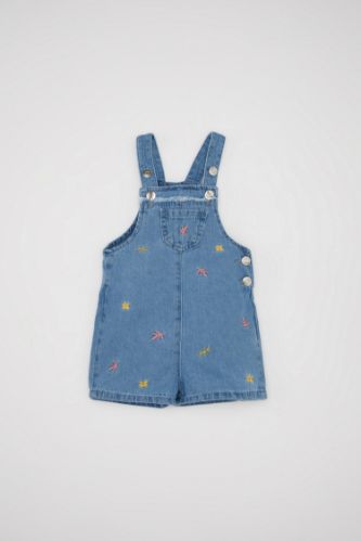 Kız Bebek Nakışlı Jean Tulum
