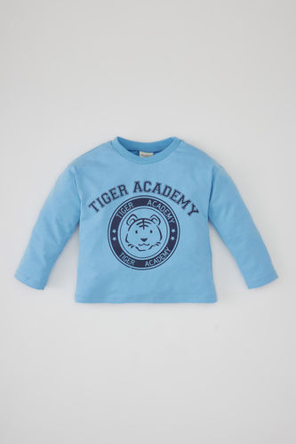 Baby Boy Regular Fit Crew Neck Tiger Pattern T-Shirt