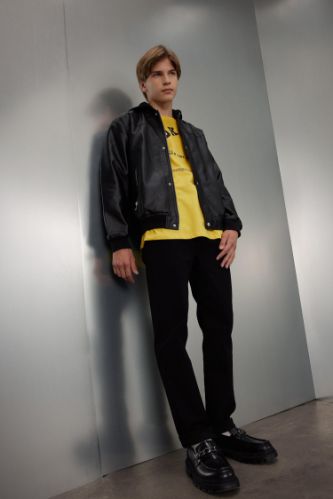 Erkek Çocuk Okul Straight Fit Düz Paça Cepli Siyah Basic Düz Jean Pantolon