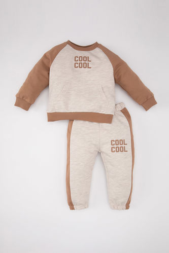 Baby Boy Slogan Printed Sweatshirt Sweatpants 2 Piece Set
