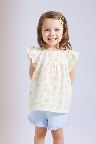 Ecru PETITE FILLE Chemise sans Manches en Lin Aspect Fleuri pour Bebe Fille 3099293 DeFacto