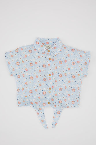 Baby Girl Patterned Short Sleeve Shirt