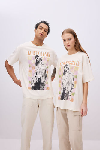 T-Shirt Oversize Unisexe à Manches Courtes à Col Rond Kurt Cobain