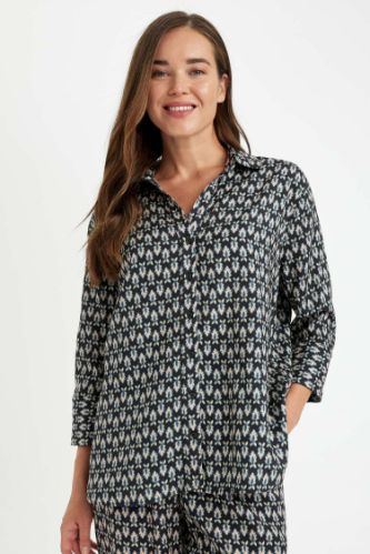 Regular Fit Desenli Uzun Kollu Gömlek
