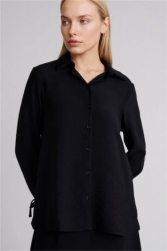 Woman Black Regular Fit Long Sleeve Shirt