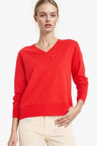 Relax Fit V-Neck Knitted Pullover