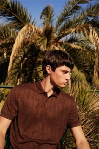 Regular Fit Polo Yaka Kısa Kollu Triko Tişört
