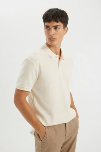 Regular Fit Kısa Kollu Krep Polo Tişört