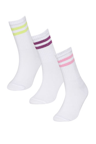 Girl School 3 Piece Cotton Long Socks