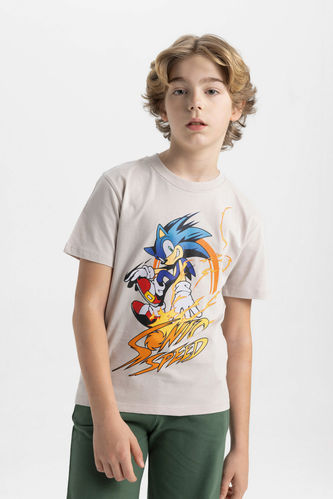 Erkek Çocuk Sonic the Hedgehog Bisiklet Yaka Kısa Kollu Tişört