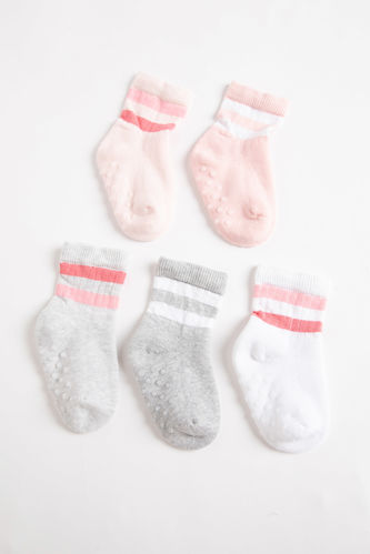 Baby Girl Seamless 5 Piece Cotton Long Socks
