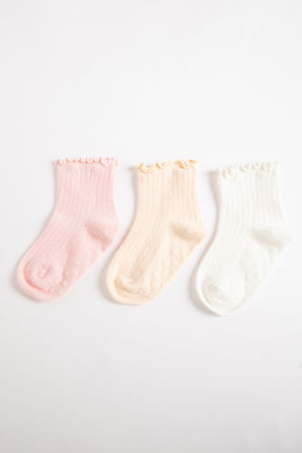 Baby Girl Seamless 3 Piece Cotton Long Socks