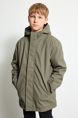 Veste à capuche coupe-vent et imperméable avec doublure en peluche pour garçon