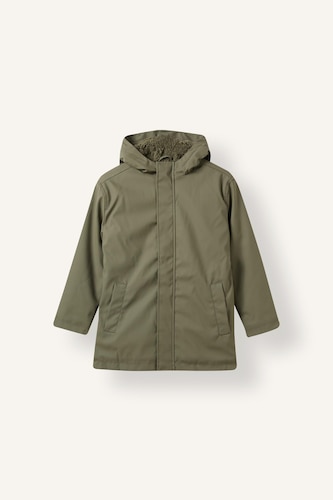 Veste à capuche coupe-vent et imperméable avec doublure en peluche pour garçon