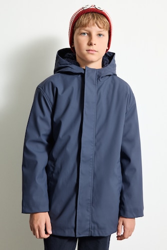 أولاد كحلي Boy Windproof and Waterproof Hooded Plush-Lined Jacket