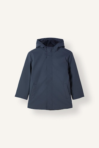 Boy Windproof and Waterproof Hooded Plush-Lined Jacket