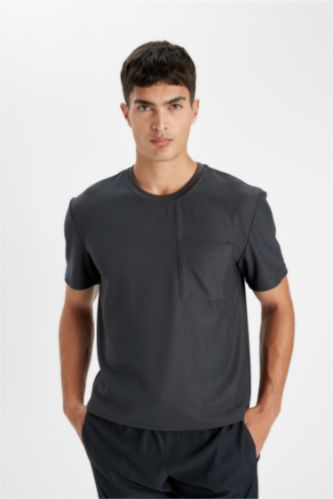 MAN Anthracite Regular Fit Crew Neck Short Sleeve T-Shirt
