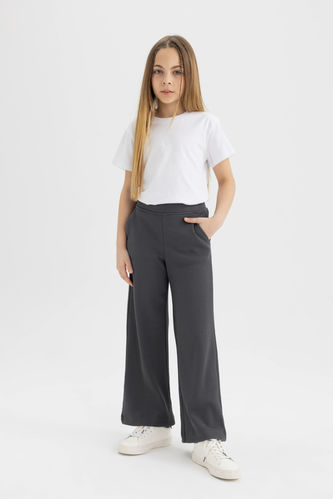 Girl Straight Fit Waffle Trousers
