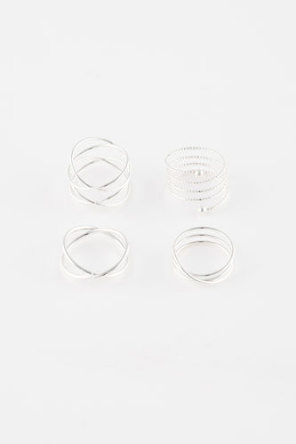 Woman 4 Piece Silver Ring