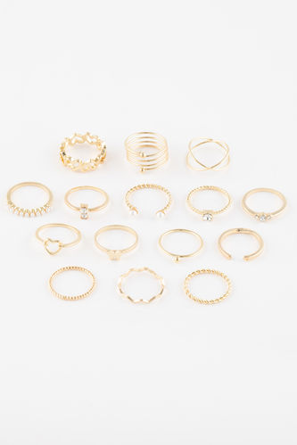 Woman 12 Piece Gold Ring