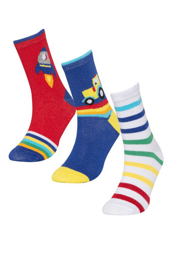 Boy 3 Piece Cotton Long Socks