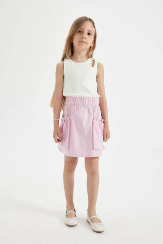 Girl Pocket Poplin Skirt