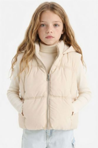 Girl Waterproof Hooded Puffer Vest