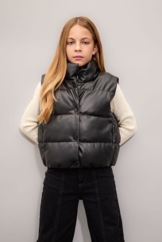 Black GIRLS TEENS Girl Waterproof Puffer Vest 3113822 DeFacto