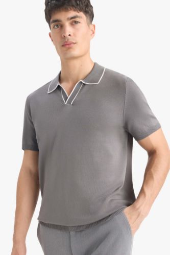 Modern Fit Kısa Kollu Triko Polo Tişört