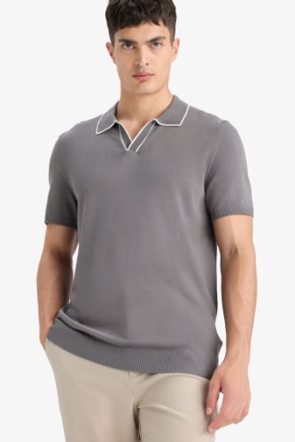 Modern Fit Kısa Kollu Triko Polo Tişört