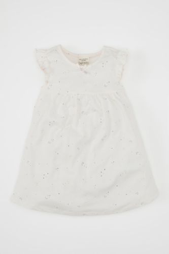 Kız Bebek Yıldız Desenli Kısa Kollu Penye Pijama Takımı