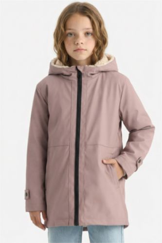 Водонепроницаемый дождевик для девочек с капюшоном на молнии