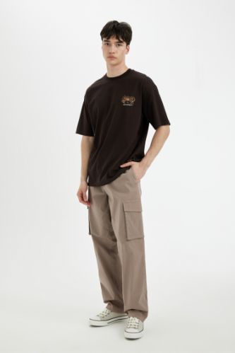 Wide Leg Cargo Parachute Trousers