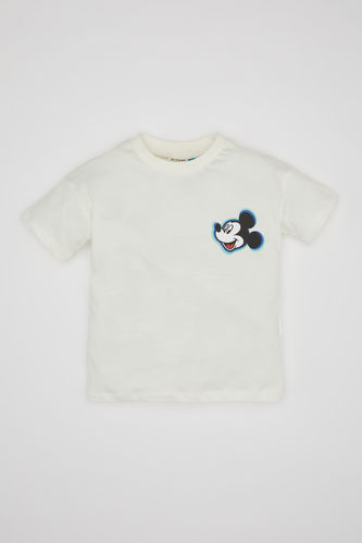 T-Shirt à Manches Courtes Col de Vélo Disney Mickey & Minnie pour Bébé Garçon